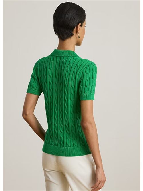 Maglia polo in cotone a trecce LAUREN RALPH LAUREN | NATRISSA-SHORT SLEEVE-PULLOVER.STEM